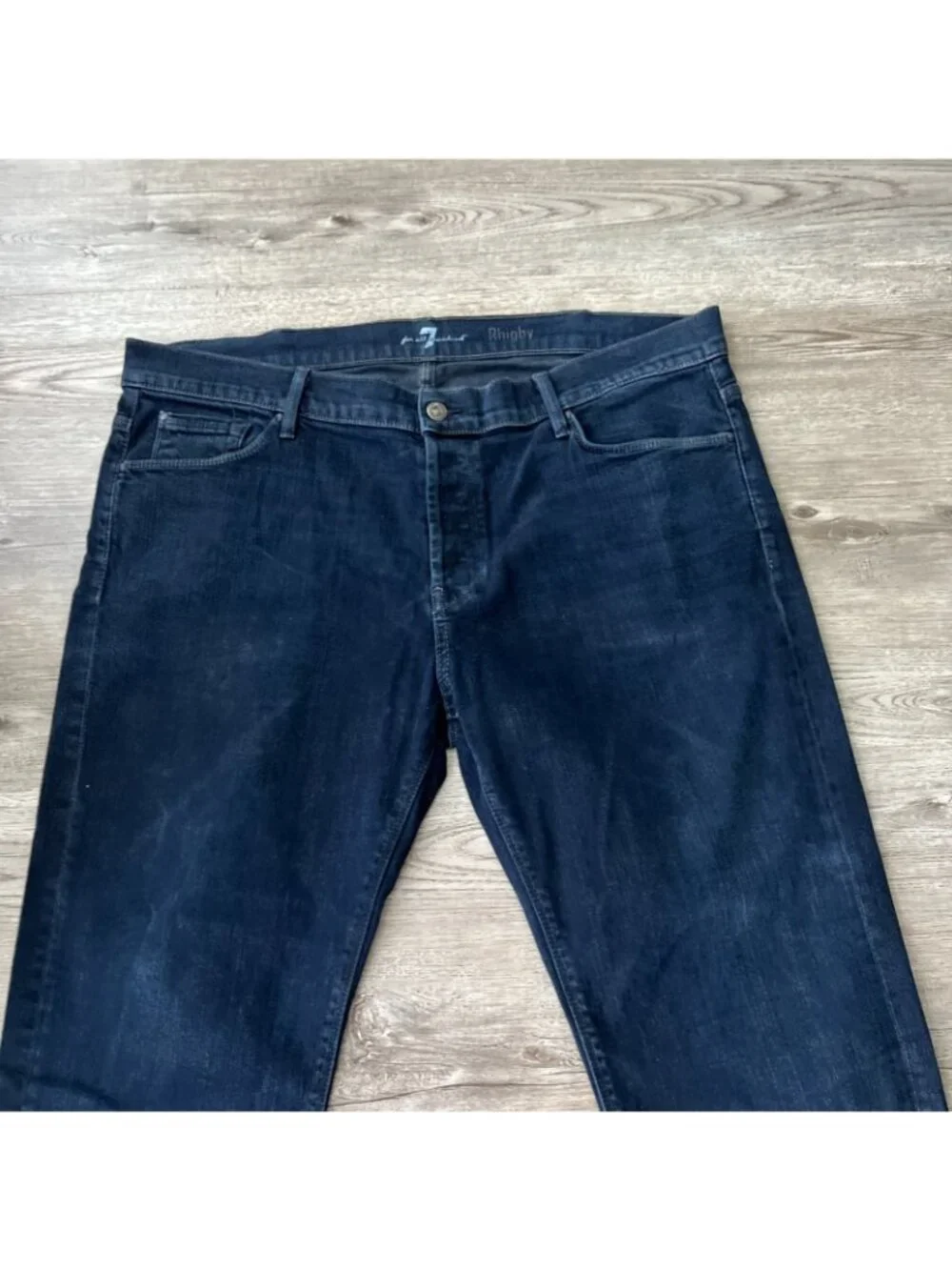 7 For All Mankind Rigby Jeans Mens 40x34 Dark Wash Button Fly Straight Premium